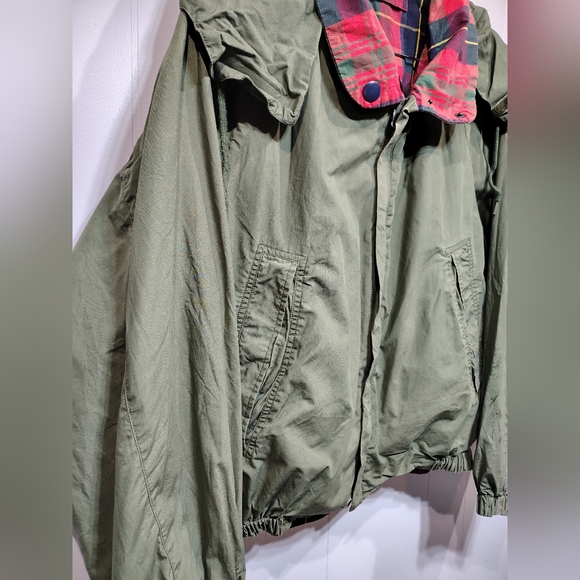 Vintage Ozark Wilderness Outfitters Green Plaid Hooded Reversible Jacket Medium - Picture 2 of 8